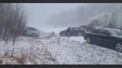 Driving too fast in a snow squall