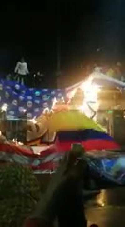 Colombia protesters burn American and Israel flag.