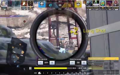 Probably one of my favorite kills this ranked session goes to this I wasn't aiming for him he just ran across as I shot my gun at the sniper behind him