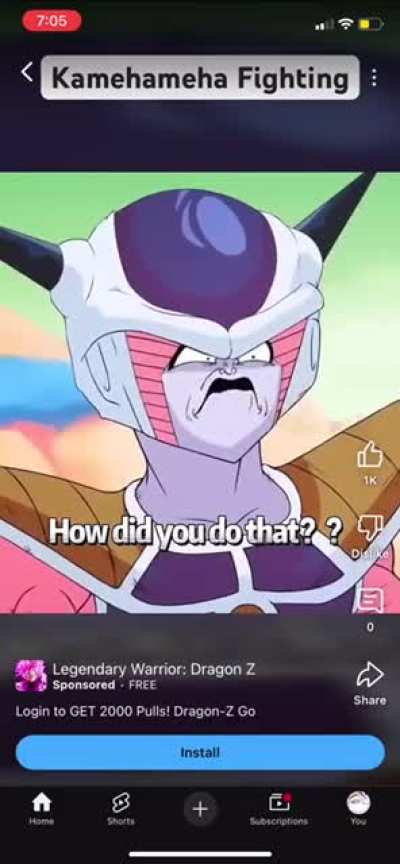 dragonball peepee mobile ad 