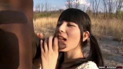 Japanese Girl Tasting A BBC Outdoors In Africa Before Getting Fisted (Decensored)