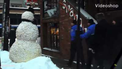 Because an armless snowman is super dangerous.