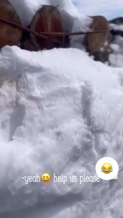 Soldier takes a walk around his trench and stumbles on some snowed-in neighbours