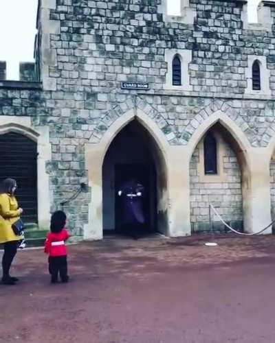The amount of respect this child has, and the way the Soldier comes back, is awesome!