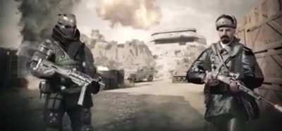 Is the guy on the left inspecting his weapon? new feature?