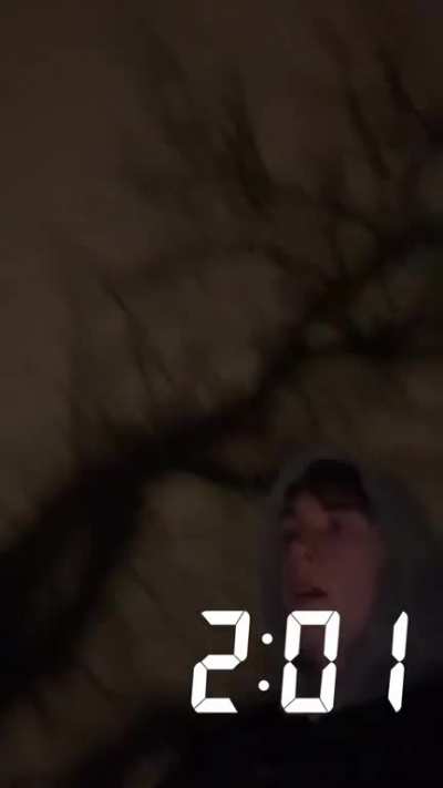 Decided to make a giant snowball at 2 am in our apartment complex’s garden