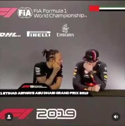 An excited Lewis Hamilton to Max Verstappen: 