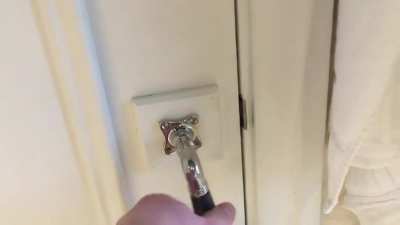 The door handle broke and I got stuck in the hotel bathroom