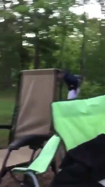 Foolish friend sets his friend's pants on fire while he is asleep.