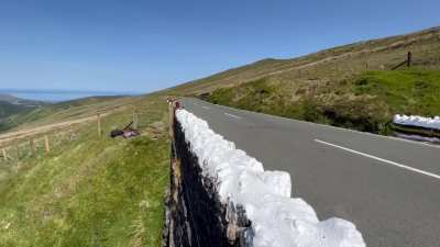 Motorcycle flyby. Michael Dunlop, Isle of Man TT races 2023. +170mph.
