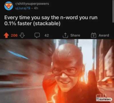 According to my calculations Usain Bolt had to say the n-word 244 to reach his speed, taking the average adult male speed as a starting point