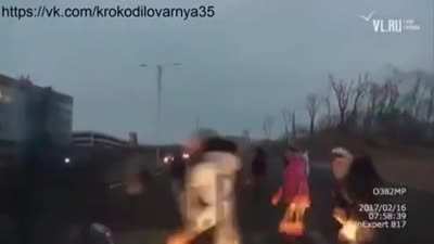 What is the driver saying?