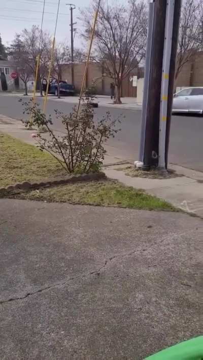 man flips off a woman over a bumper sticker, and it doesn’t go the way he expected