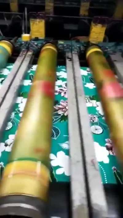 Wrapping paper being printed