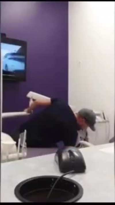 Handstand in Dentist Office