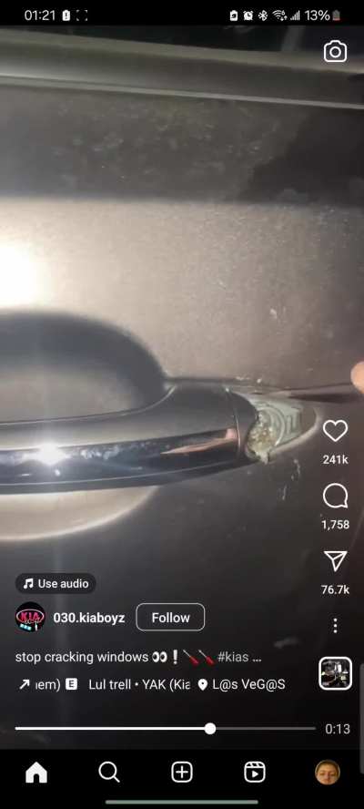 Stealing cars on social media