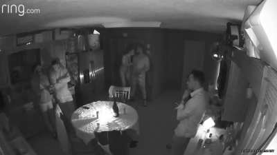 Naked in heels sucking dick in front of 4 of our friends…