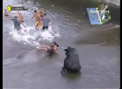 Sliding with a bull