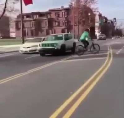 The dude thinks he's fucking cool while endangering lives.