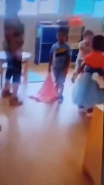 A fathers fragile masculinity is tested when he sees his son in a dress costume during play time.