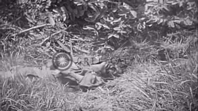 U.S marine shooting wounded Japanese soldier in Okinawa. Graphic.
