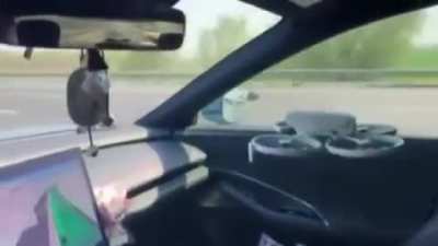 Is the drone stopped or going 100 km/h??