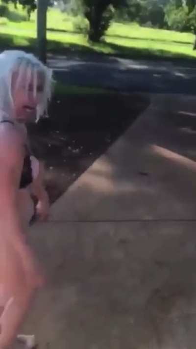Australian chick high and roaming naked . . . If you’ve got it, flaunt it . . . I guess ?