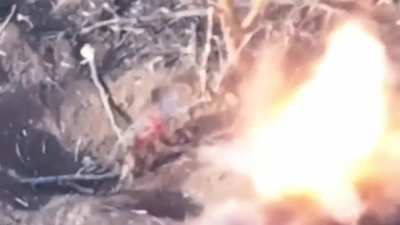 Slow-motion footage of artillery shrapnel decapitate Russian soldier. Summer 2024
