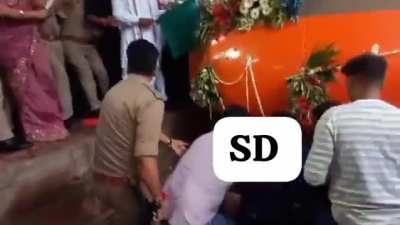 MLA falls on track while flagging off Agra-Prayagraj Vande Bharat at Etawah Jn
