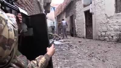 Images from the clashes between the Turkish Armed Forces and the PKK. At the end of the conflict, a group of PKK members was surrounded and surrendered. Hendek Operation Diyarbakir / Sur
