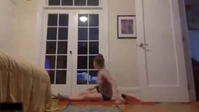 Right in the middle of stretch class (sound on)