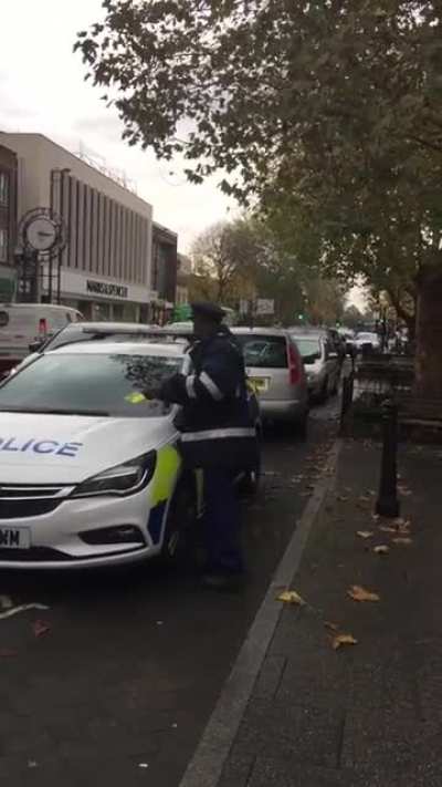 Police Car Gets Parking Ticket For Parking In Disabled Spot