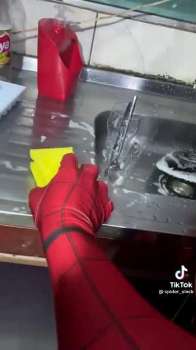 This must be the universe where he doesn’t have spidey senses