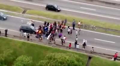 We blocked the street