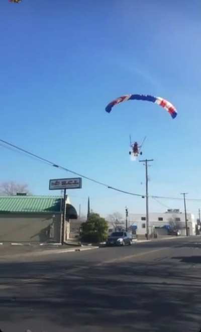Idiot nearly dies by not having enough runway.