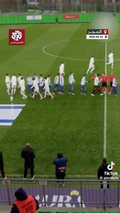 Israel players high five themselves