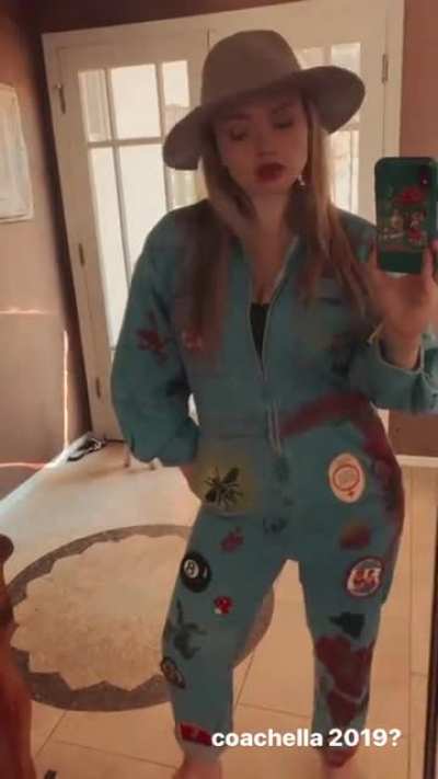 Rockin' a jumpsuit.