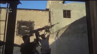 Chaotic scenes from a group of Opposition fighters clashing with the SAA in Aleppo - 2016