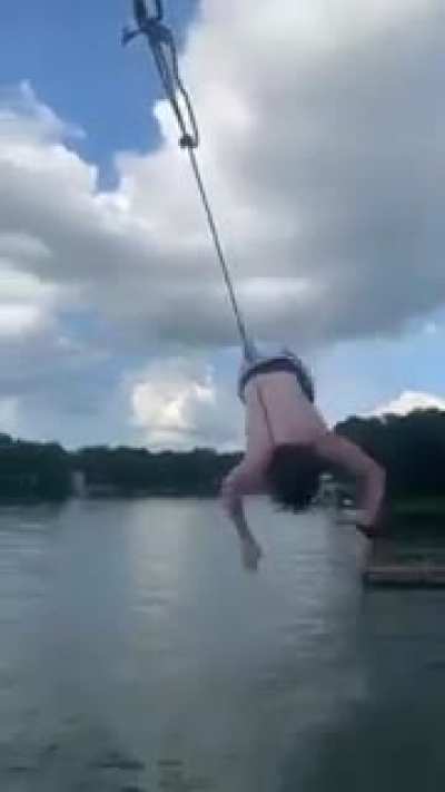 Backflip off the mast of a sailboat