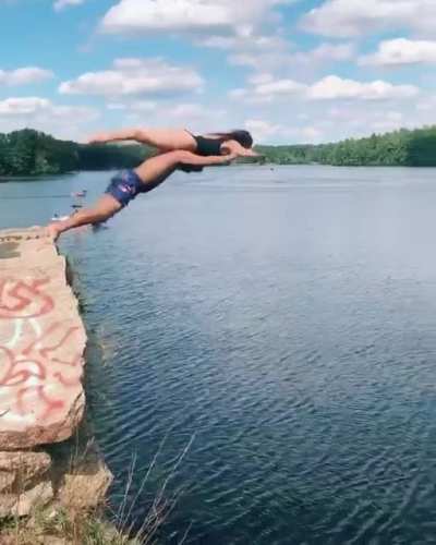 “javelin throw” life on the edge with some double stacked cliff diving