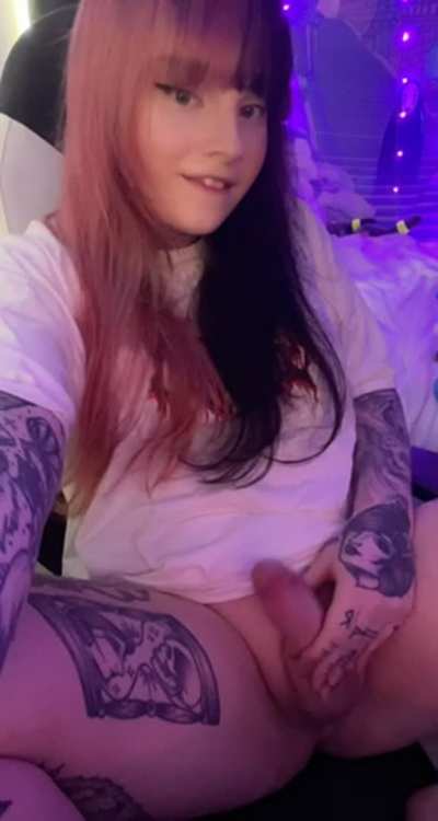 would u sit on this hard girlcock?