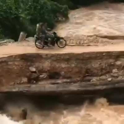 What happens if you drive over this during rushing waters?
