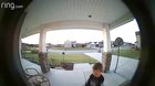 A kid called his dad through a ring doorbell about a question about the TV