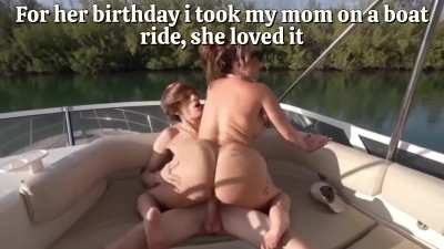 Took my mother on a boat for her birthday and gave her a gift