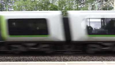 Northwestern train speeding through Apsley station
