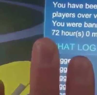 got banned for saying GG
