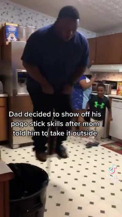 He was told to take his pogo outside