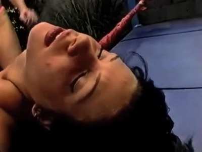 When the fight's basically over, but one girl's too helpless to resist punishing while she lays limp on the bottom rope (x4)