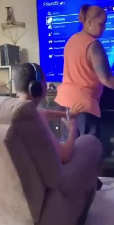 Trying to scare your mother