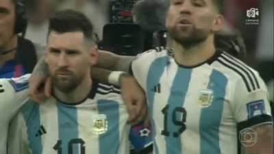 Messi reaction to Montiel’s penalty.